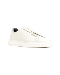 weiße Leder niedrige Sneakers von Salvatore Ferragamo