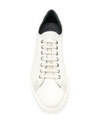 weiße Leder niedrige Sneakers von Salvatore Ferragamo