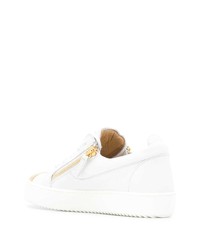 weiße Leder niedrige Sneakers von Giuseppe Zanotti