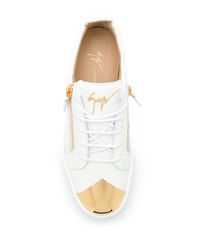 weiße Leder niedrige Sneakers von Giuseppe Zanotti