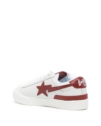 weiße Leder niedrige Sneakers von A Bathing Ape