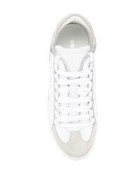 weiße Leder niedrige Sneakers von Dsquared2