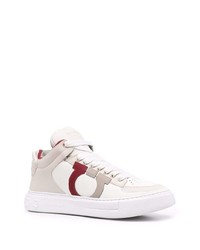 weiße Leder niedrige Sneakers von Salvatore Ferragamo