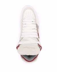 weiße Leder niedrige Sneakers von Salvatore Ferragamo