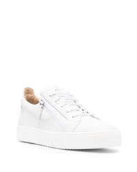 weiße Leder niedrige Sneakers von Giuseppe Zanotti