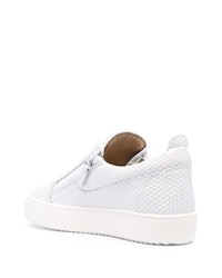 weiße Leder niedrige Sneakers von Giuseppe Zanotti