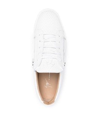 weiße Leder niedrige Sneakers von Giuseppe Zanotti