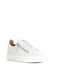 weiße Leder niedrige Sneakers von Giuseppe Zanotti