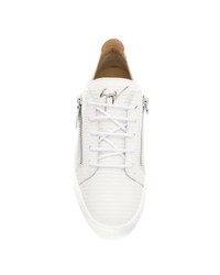 weiße Leder niedrige Sneakers von Giuseppe Zanotti