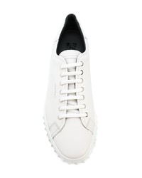 weiße Leder niedrige Sneakers von Salvatore Ferragamo