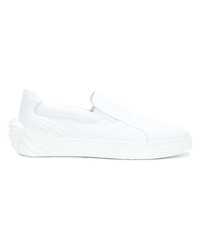 weiße Leder niedrige Sneakers von Versace