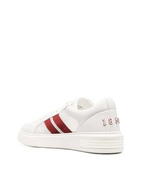 weiße Leder niedrige Sneakers von Bally