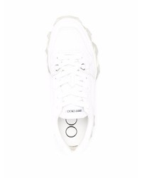 weiße Leder niedrige Sneakers von Jimmy Choo