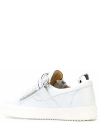 weiße Leder niedrige Sneakers von Giuseppe Zanotti Design