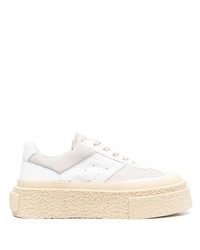 weiße Leder niedrige Sneakers von MM6 MAISON MARGIELA