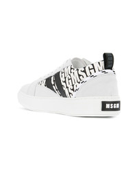 weiße Leder niedrige Sneakers von MSGM