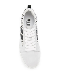 weiße Leder niedrige Sneakers von MSGM