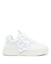 weiße Leder niedrige Sneakers von Naked wolfe