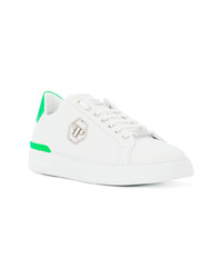 weiße Leder niedrige Sneakers von Philipp Plein