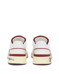 weiße Leder niedrige Sneakers von Dolce & Gabbana