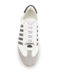 weiße Leder niedrige Sneakers von DSQUARED2