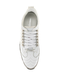 weiße Leder niedrige Sneakers von DSQUARED2