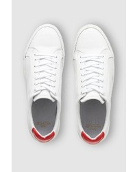weiße Leder niedrige Sneakers von next