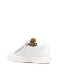 weiße Leder niedrige Sneakers von Giuseppe Zanotti