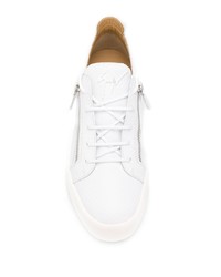 weiße Leder niedrige Sneakers von Giuseppe Zanotti