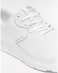 weiße Leder niedrige Sneakers von Supra