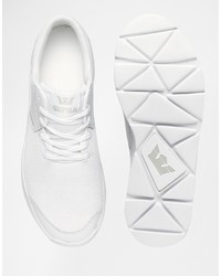 weiße Leder niedrige Sneakers von Supra