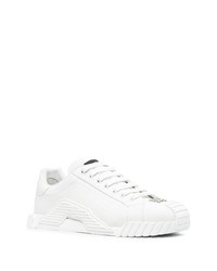 weiße Leder niedrige Sneakers von Dolce & Gabbana