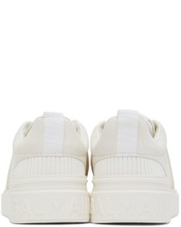 weiße Leder niedrige Sneakers von Balmain