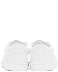 weiße Leder niedrige Sneakers von Saint Laurent