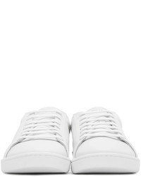 weiße Leder niedrige Sneakers von Saint Laurent
