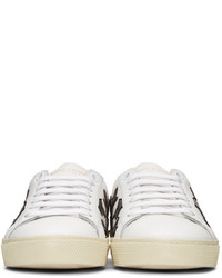 weiße Leder niedrige Sneakers von Saint Laurent