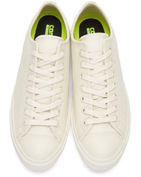 weiße Leder niedrige Sneakers von Converse