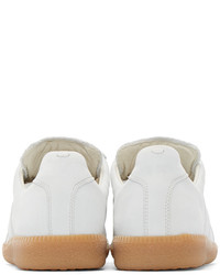 weiße Leder niedrige Sneakers von Maison Margiela