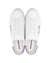 weiße Leder niedrige Sneakers von DSQUARED2