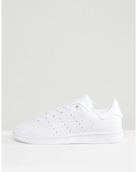 weiße Leder niedrige Sneakers von adidas