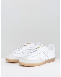 weiße Leder niedrige Sneakers von adidas