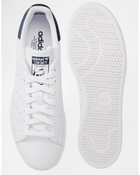 weiße Leder niedrige Sneakers von adidas