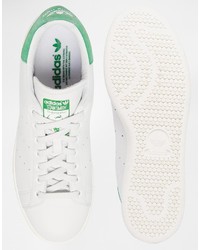 weiße Leder niedrige Sneakers von adidas