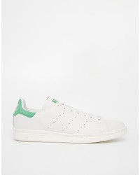 weiße Leder niedrige Sneakers von adidas