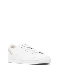 weiße Leder niedrige Sneakers von Raf Simons