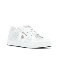 weiße Leder niedrige Sneakers von Philipp Plein