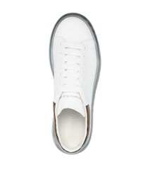 weiße Leder niedrige Sneakers von Alexander McQueen