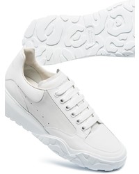 weiße Leder niedrige Sneakers von Alexander McQueen