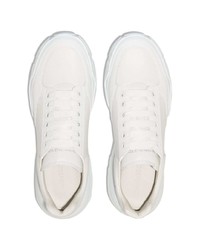 weiße Leder niedrige Sneakers von Alexander McQueen