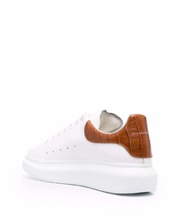 weiße Leder niedrige Sneakers von Alexander McQueen